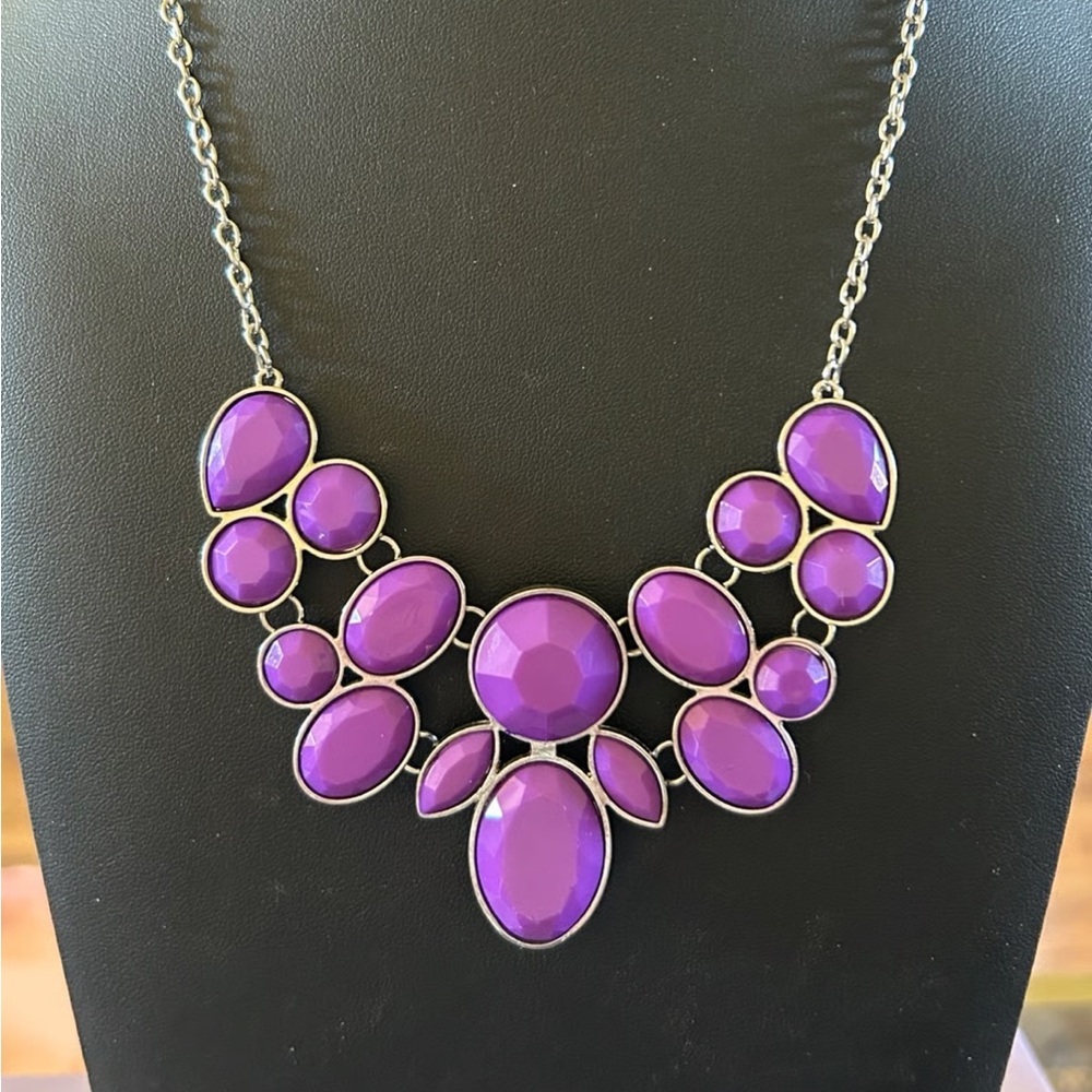 Demi Diva - purple - Paparazzi necklace different shape stones on a 22” chain